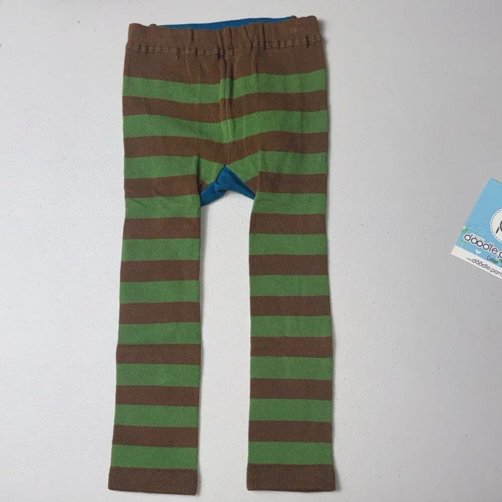 Doodle Pants Baby Leggings Owl Print Striped Large 18-24 Months Cotton Blend